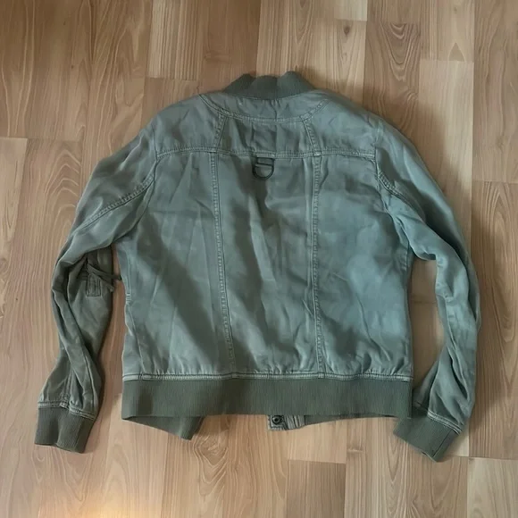 Olive Green Women's Bomber Jacket - Picture 3 of 16